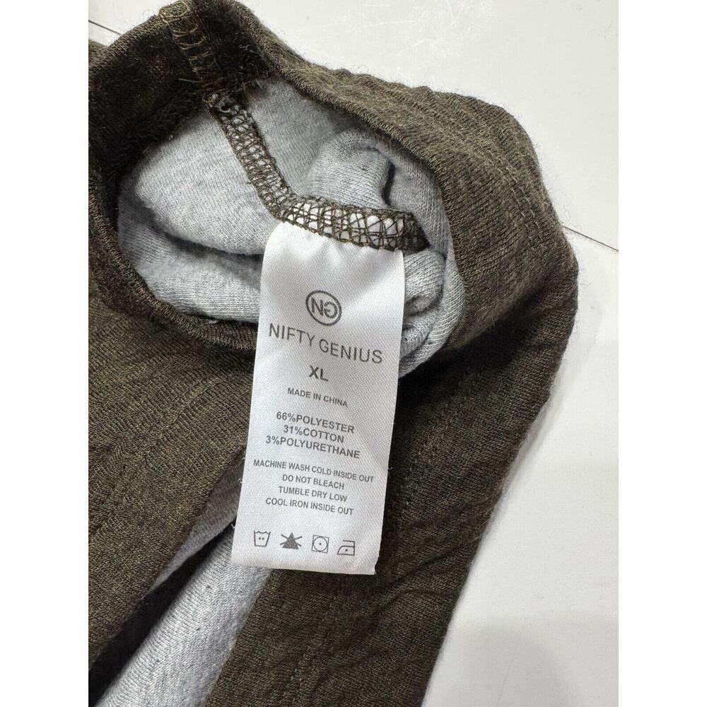 Nifty Genius Men’s Brown Green Olive Pullover Textured Sweatshirt Sweater XL - Picture 4 of 6